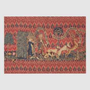 Papier Mousseline PERSONNES SAUVAGES EN CHASSE DE CERF, Animaux, Flo