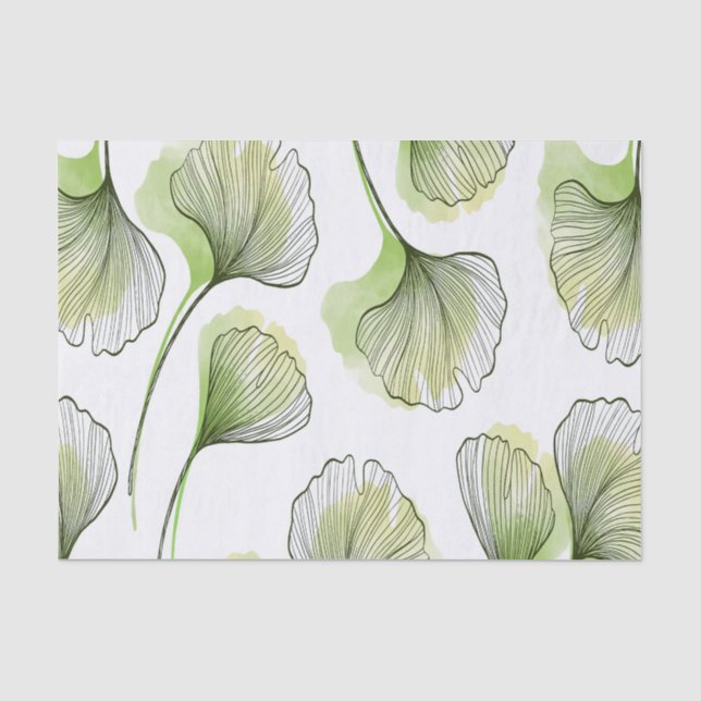 Papier Mousseline Pétales verts (Recto)