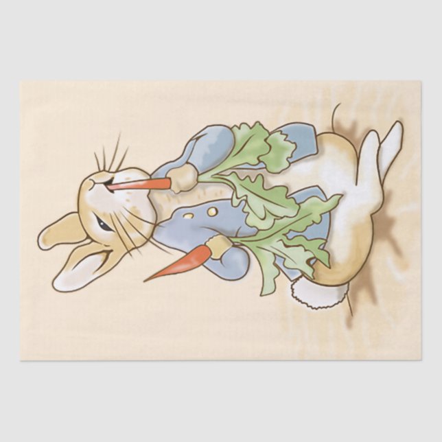Papier Mousseline Peter le lapin mange une carotte (Recto)