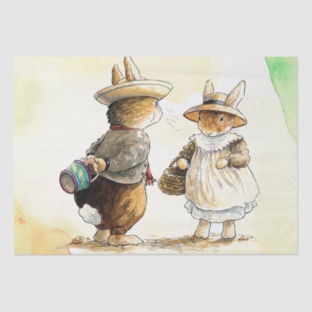 Papier Mousseline Peter Rabbit (couple) Tissue Paper (Recto)