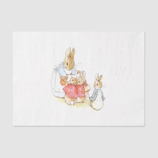Papier Mousseline Peter Rabbit et ses soeurs (par Beatrix Potter) (Recto)
