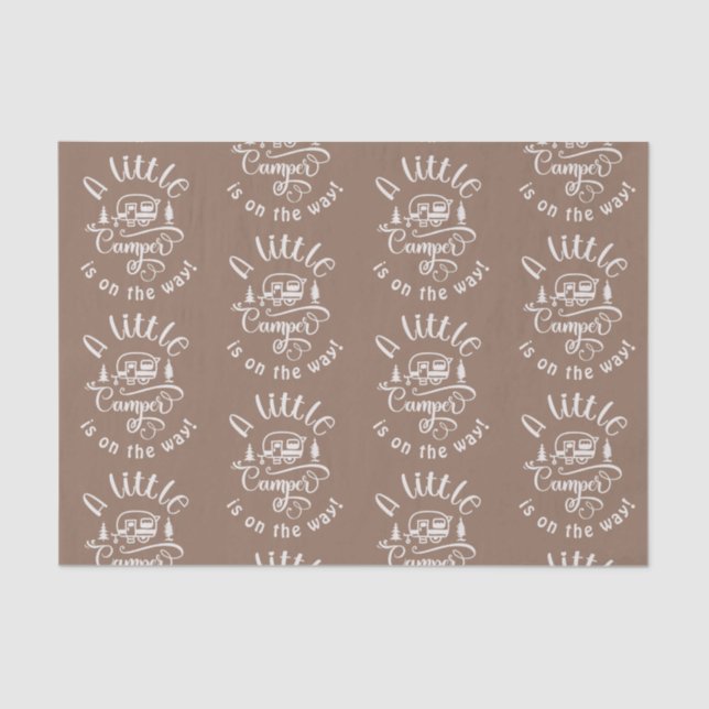 Papier Mousseline Petit camper est en chemin baby shower (Recto)