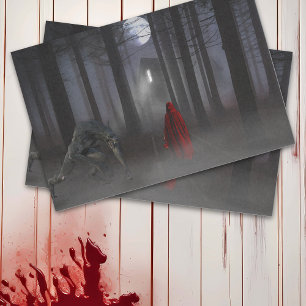 Papier Mousseline Petit Chaperon rouge loup-garou effrayant