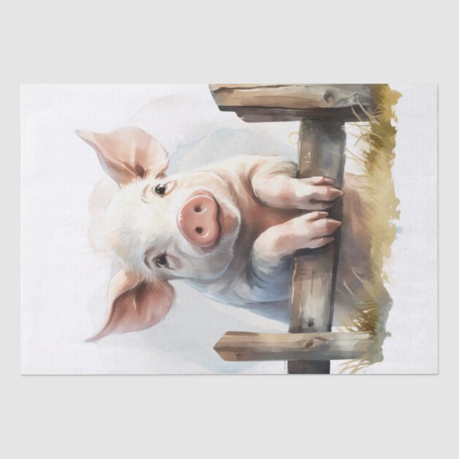 Papier Mousseline Petit Cochon mignon (Recto)