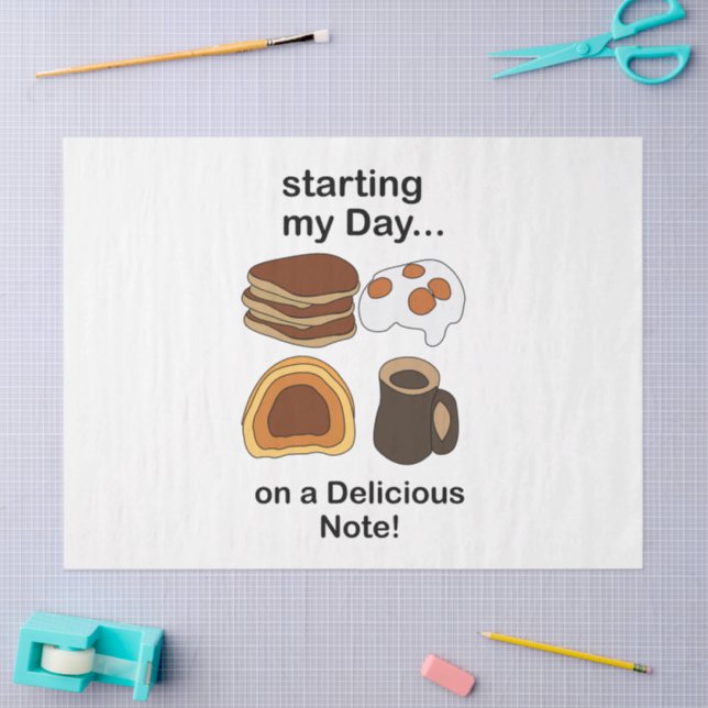 Papier Mousseline Petit déjeuner : commencer ma journée sur une note (Artisanat)