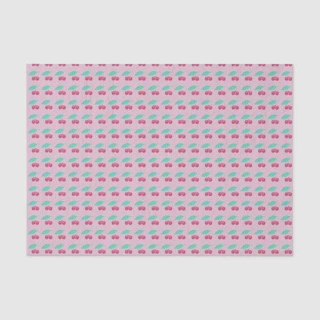 Papier Mousseline Petit Motif de cerises pourpres (Recto)
