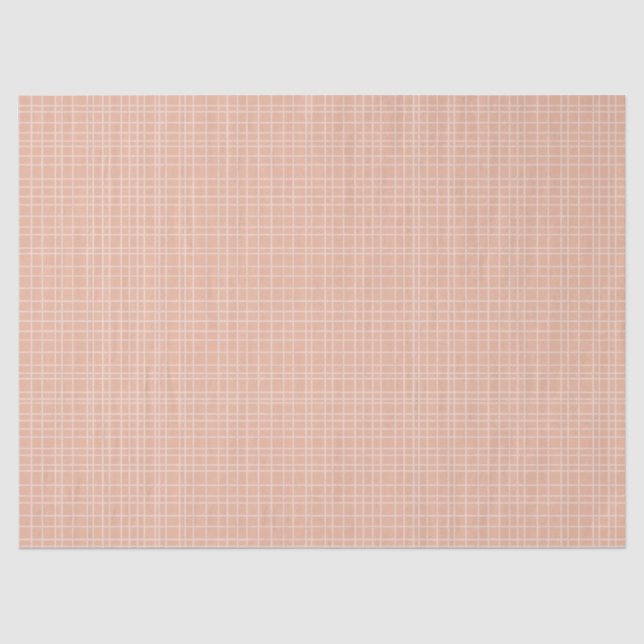 Papier Mousseline Petit motif de grille dessiné à la main - abricot  (Recto)