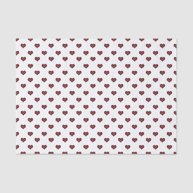 Papier Mousseline Petit Motif de Red Hearts (Recto)
