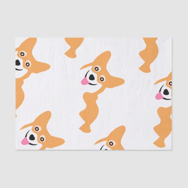 Papier Mousseline Petit motif mignon de corgi (Recto)