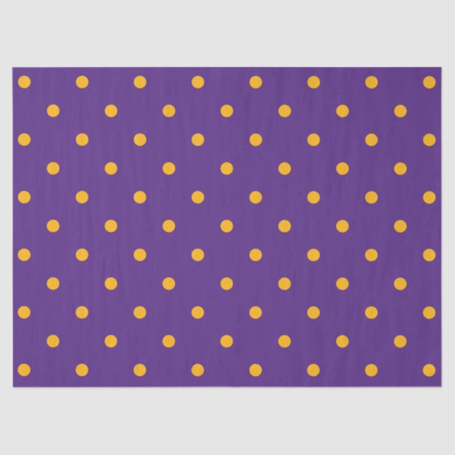 Papier Mousseline Petit Motif Pois : Purple et or (Recto)