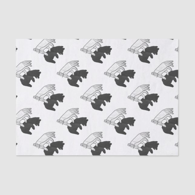 Papier Mousseline Petit ours Ours Silhouette Main (Recto)