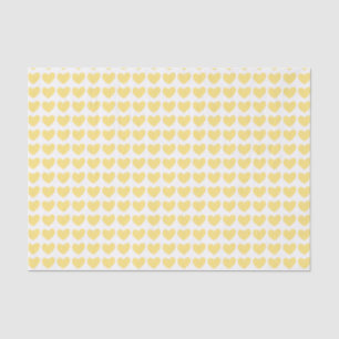 Papier Mousseline Petit Pastel Motif de Coeurs Jaunes