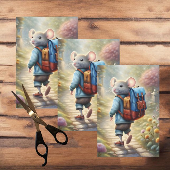 Papier Mousseline Petit souris sur le chemin de l'école (Créateur téléchargé)