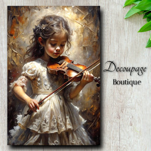 Papier Mousseline Petit Virtuose Violoniste Envoûtant Découpage