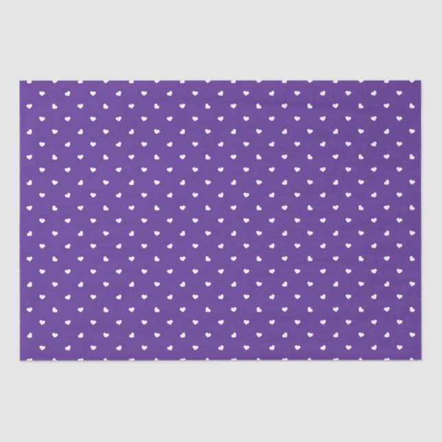 Papier Mousseline Petite coeur sur papier tissu violet clair (Recto)