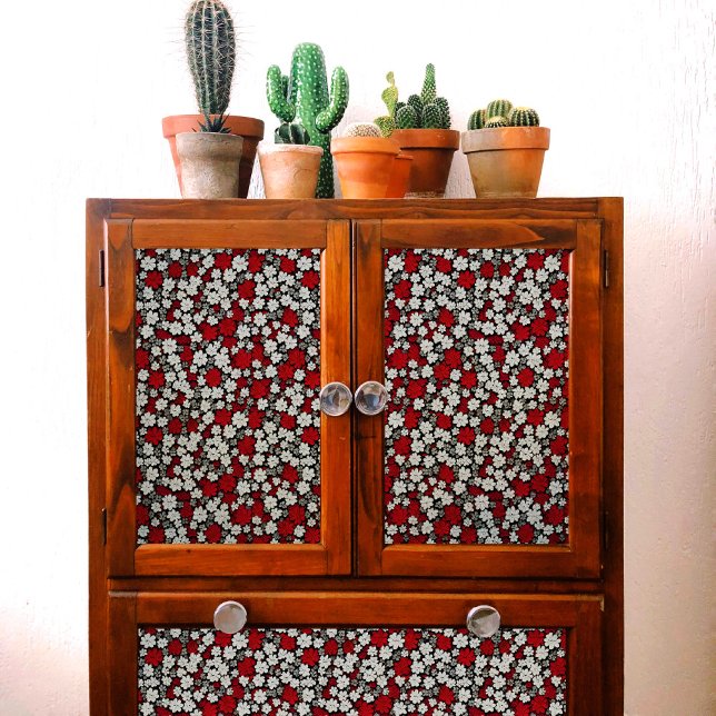 Papier Mousseline Petite page de découpage Motif de fleurs rouges, b (Créateur téléchargé)