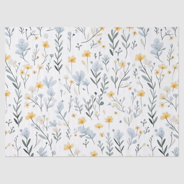 Papier Mousseline Petite pouponnière Fleur sauvage de jardin coloré  (Recto)