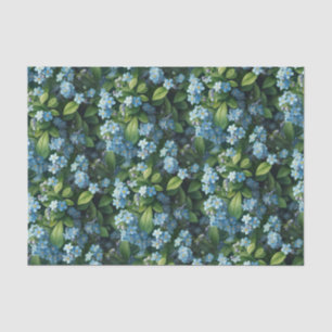 Papier Mousseline Petites fleurs bleues