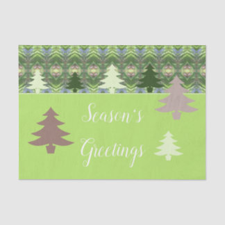 Papier Mousseline Petits arbres en vert et Rose