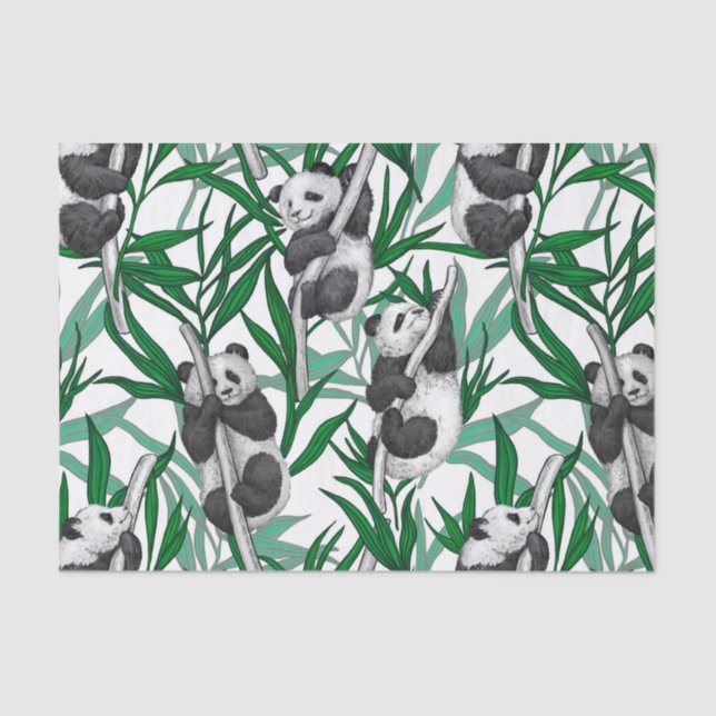 Papier Mousseline Petits panda sur (Recto)