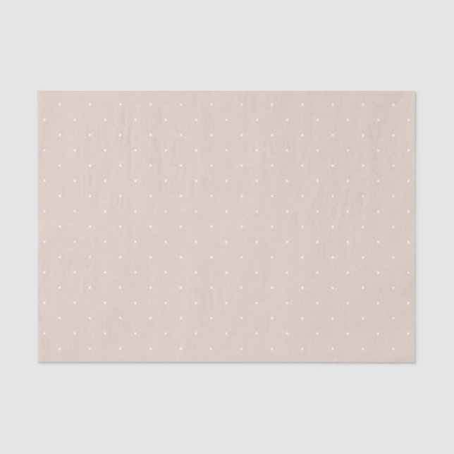 Papier Mousseline Petits points blancs raffinés sur fond beige minim (Recto)