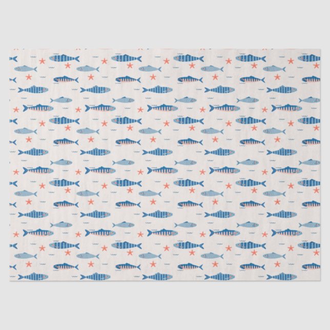 Papier Mousseline Petits poissons (Recto)