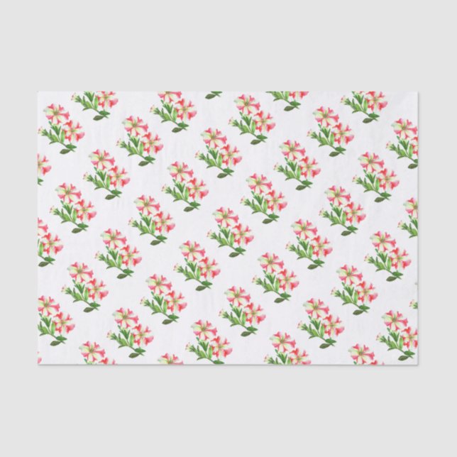 Papier Mousseline Pétunias rose et blanc Art Floral (Recto)