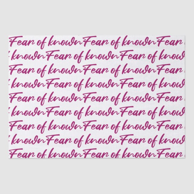 Papier Mousseline Peur connue (Recto)