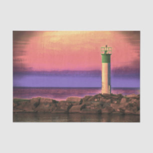 Papier Mousseline Phare Couleur arc-en-ciel rose violet coucher de s