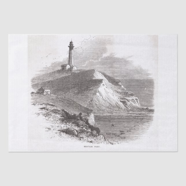 Papier Mousseline Phare de Montauk Point Hamptons Long Island NY (Recto)