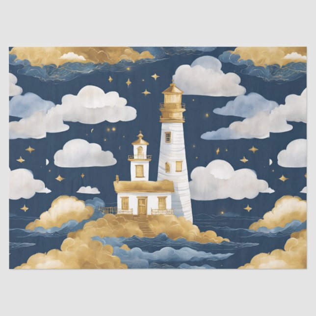 Papier Mousseline Phare fantaisiste  (Recto)