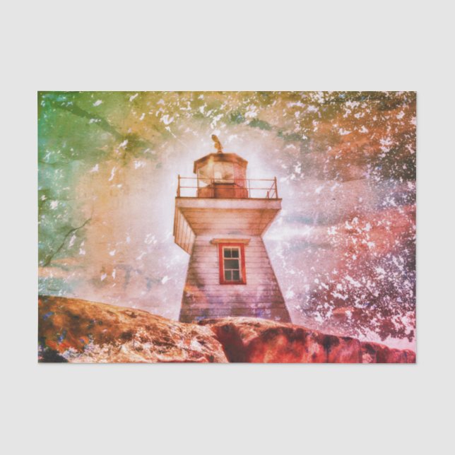 Papier Mousseline Phare Océanique Texture côtière russe marine (Recto)