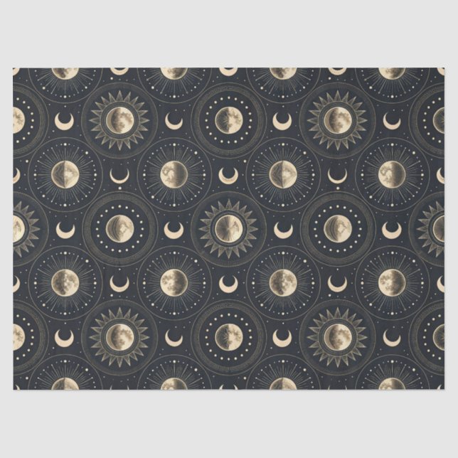 Papier Mousseline Phase Lunaire Céleste (4) (Recto)
