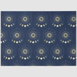 Papier Mousseline Phases de la lune solaire céleste Zodiac