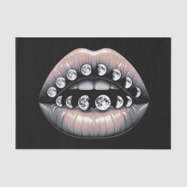 Papier Mousseline Phases de lune céleste Lèvres Découpage (Recto)