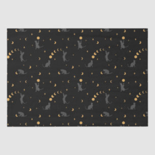 Papier Mousseline Phases des chats et de la lune