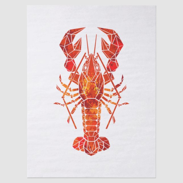 Papier Mousseline Phomard polygonal rouge (Recto)