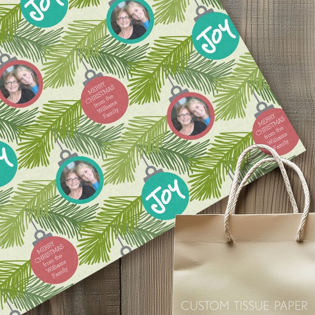 Papier Mousseline Photo personnalisée Arbre de Noël (Custom Tissue Paper)
