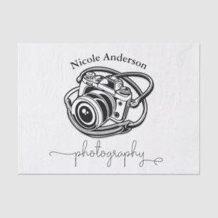 Papier Mousseline Photographie en noir et blanc Logo d'appareil phot