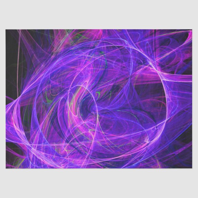 Papier Mousseline PHOTON FROID Abstrait Violet Bleu Fractales, Frotl (Recto)
