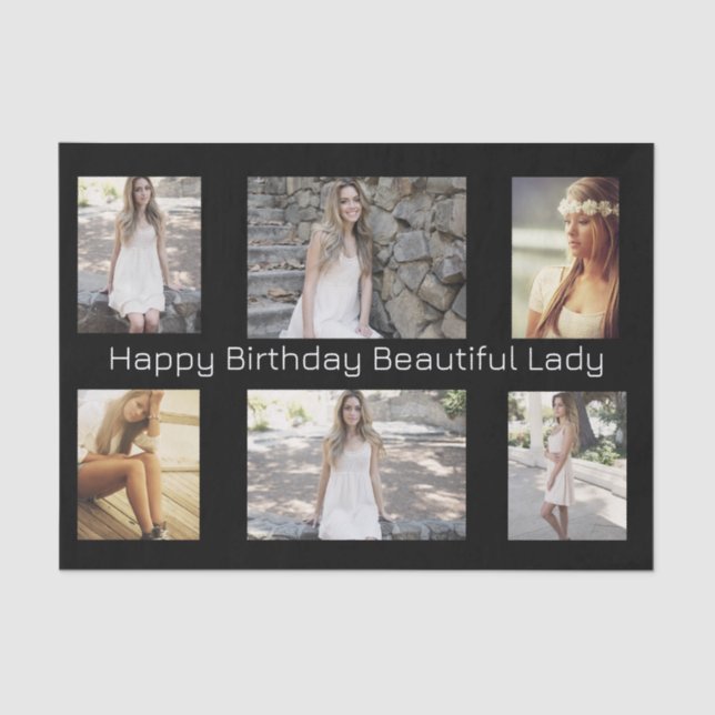 Papier Mousseline Photos et texte personnalisés pour toutes occasion (Recto)