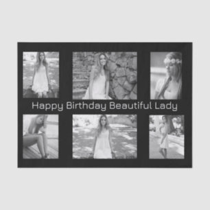 Papier Mousseline Photos & Texte personnalisés B&W Multi-Occasion
