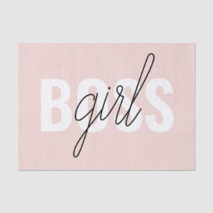 Papier Mousseline Phrase moderne Pastel Rose fille Boss Phrase