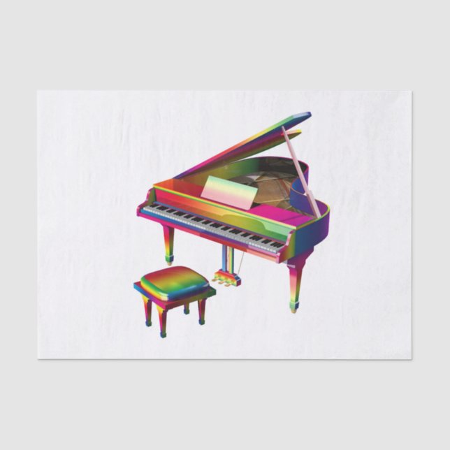 Papier Mousseline Piano de couleur arc-en-ciel (Recto)