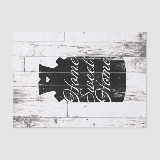 Papier Mousseline Pichet en bois blanc de ferme Maison douce (Recto)