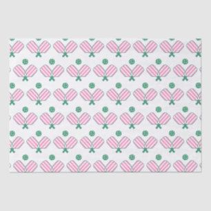Papier Mousseline Pickleball rose et vert