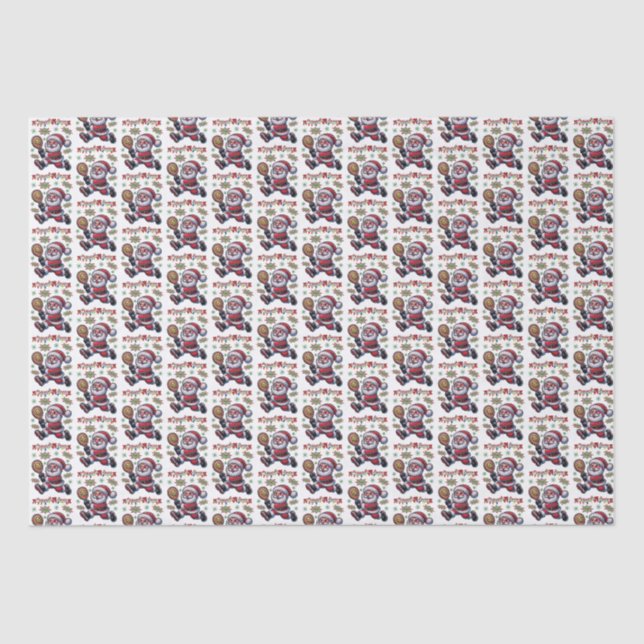Papier Mousseline Pickleball Santa Claus Christmas (Recto)