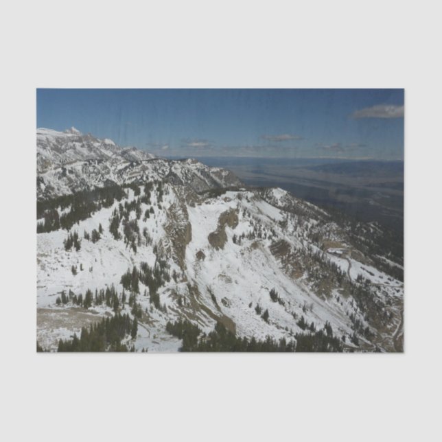 Papier Mousseline Pics neigeux des monts Grand Teton I Photographie (Recto)