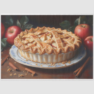 Papier Mousseline Pie Pomme Vintage Inspiré Peinture Découpage