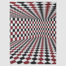 Pièce à carreaux rouges blancs et noirs à haut con